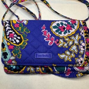 Vera Bradley Crossbody Purse Bag Floral Design, Dark Blue
